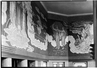 Rockefeller Center. RCA Building, general mosaic detail Sixth Avenue entrance.