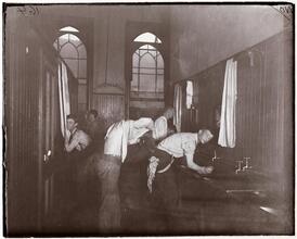 "Washing Up" in the Newsboys' lodging house.