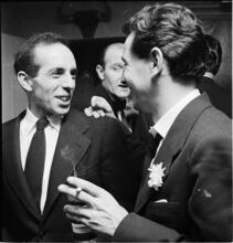 Leonard Bernstein [Men talking at a party.]