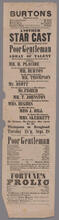 Tuesday evening, September 28, will be played Coleman's comedy in five acts, of "The Poor Gentleman"