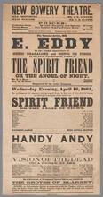 Wednesday evening, April 16, 1862, the performances will commence with the original drama in three acts, entitled "The Spirit Friend; or, The Angel of Night"