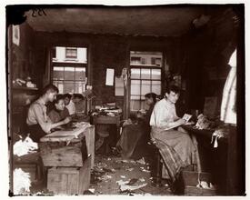 Necktie workshop in a Division Street tenement.