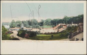 Terrace and Fountain, Central Park, New York.