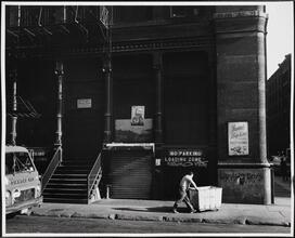 [Mercer Street façade of 569-575 Broadway, originally Rogers Peet Store.]