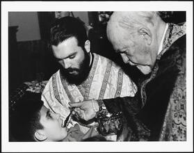 Taking communion, St. Mary's Orthodox Church, Bay Ridge, Brooklyn, March 11, 2001