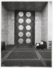 [S.S. "Normandie", Dining Salon Doors, Cabin Class.]