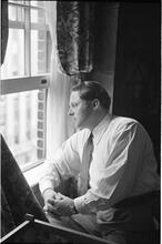 Christopher Lynch [Christopher Lynch, Irish tenor, looking out a window.]