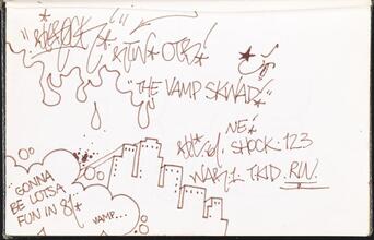 The Vamp Skwad! [Page in Daze's black book.]