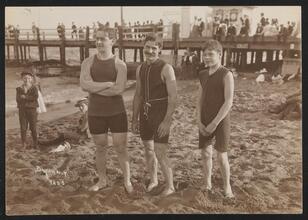 Bathing at Coney Island and Edgemere, L.I. on the Beach.