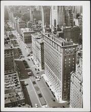 East 56th Street and Park Avenue. Elevated view looking south down Park Avenue
