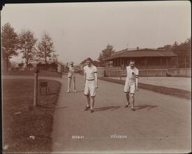 Sports, Field Sports, Oxford & Cambridge Training at B[erkeley] Oval.