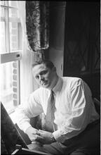 Christopher Lynch [Christopher Lynch, Irish tenor, looking out a window.]