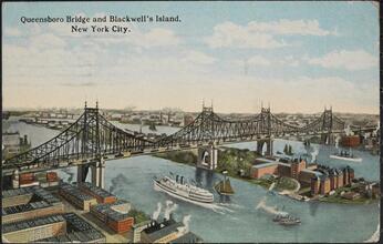 Queensboro Bridge and Blackwell's Island, New York City.
