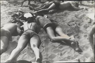 [Sunbathers on Coney Island beach.]