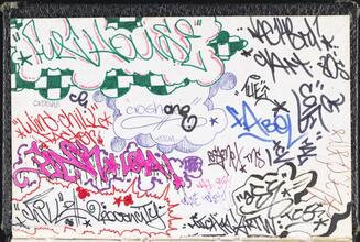 "Fun House" [Tagged inside front cover of Daze's black book.]