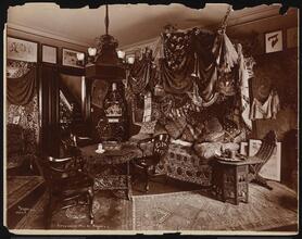 Portrait, Lillian Russell at Home, Interiors of Residence.