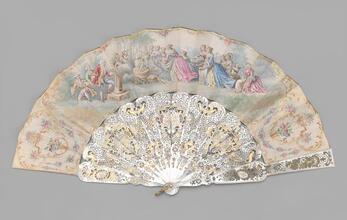 Folding fan of paper leaf