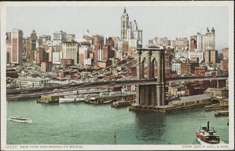 New York and Brooklyn Bridge.