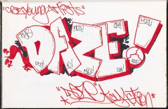 Daze! [Page in Daze's black book.]