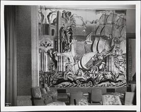 [S.S. "Normandie", Grand Salon, Port Side Aft, Cabin Class.]