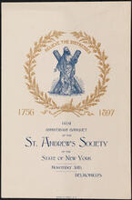 141st Anniversary Banquet of the St. Andrew's Society of the State of New York