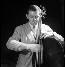 Swing Band Contest Sponsored by LOOK [Man playing an upright bass.]