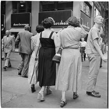 New York City Scenes: Fashion Shots [Group of women walking down the street.]