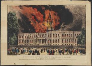 Burning of the City Hall New York