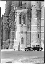Riverside Church. Detail of corner, exterior.