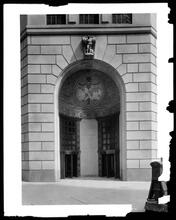 Broad Street and Beaver Street. International Telephone Building, main entrance.