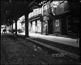 Unidentified elevated railroad platform.