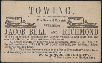 Towing. The New and Powerful Steamers Jacob Bell and Richmond