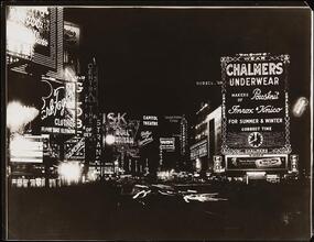 [Broadway by night, north from 44th Street.]