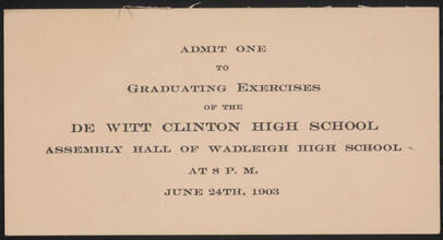 Graduating Exercises of the De Witt Clinton High School