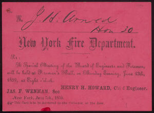 Special Meeting of the Board of Engineers and Foremen at Fireman's Hall on June 13, 1859
