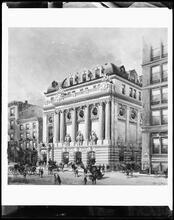 65 Liberty Street. New York Chamber of Commerce, rendering by Hughson Hawley, marked "Copyright 1901".