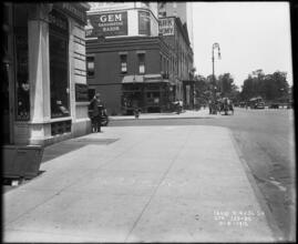 [7th Avenue and West 58th Street, looking north to Central Park.]