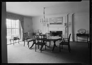 W. E. Ditmars [residence]. Dining room to fireplace.