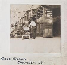[Boot Black on Chambers Street.]