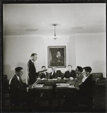Columbia University [Law students holding a mock trial.]