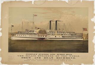Peoples' Evening Line Hudson River. The Palace Steamers of the World, Drew and Dean Richmond.