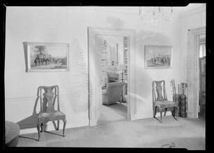 Carroll Carstairs [residence]. Entrance hall vista to library II.