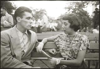 Walter Cartier, Prizefighter of Greenwich Village [Walter Cartier sitting on a bench with a woman.]