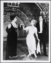 [Ruth Warrick as Emmeline Marshall, Debbie Reynolds as Irene O'Dare and Ron Husmann as Donald Marshall in "Irene".]