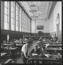 Columbia University [Students in Butler Library.]