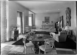 Lathrop Brown [residence], 433 East 52nd Street. Living room to table end.