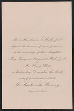 [Wedding of Margaret Stuyvesant Rutherfurd and Henry White.]