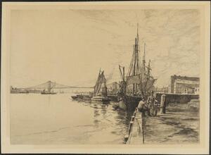 [East River and Brooklyn Bridge from Manhattan]