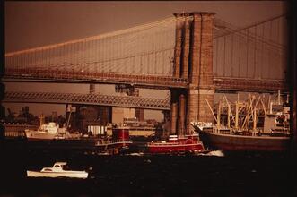 [Brooklyn Bridge and East River.]
