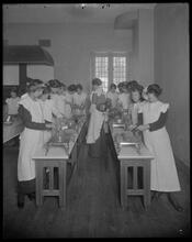 Cooking School, Chapel of the Intercession, showing Crane Co. ranges and gas stoves.